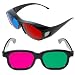 GTMax 3D Red/Cyan Glasses-Black Cover Style +3D Magenta/Green Glasses-Basic Square for watching 3D M