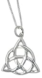 Necklace and Pendant Set - Sterling Silver Irish Celtic Trinity Knot Pendant w/18" Silver Box Chain Necklace