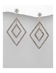 Marcasite Earrings In 92.5 Sterling Silver
