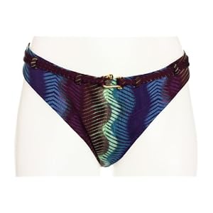 BCBG MAXAZRIA Ladies Zig-Zag Ombre Plum Belted Bikini Bottom