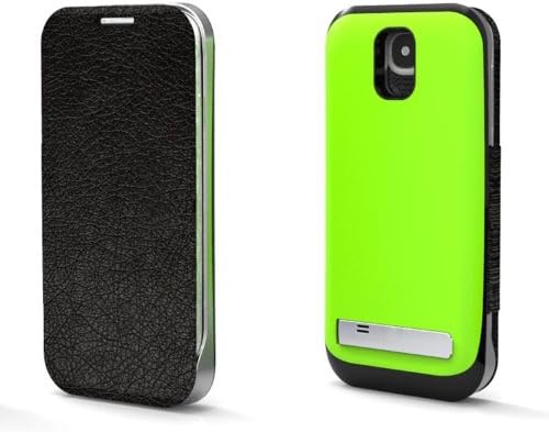 Ampmall® 3200mah Portable External Battery Charger Power Pack Case Cover for Samsung I9500 Galaxy S 4 Iv (Green with Flip)