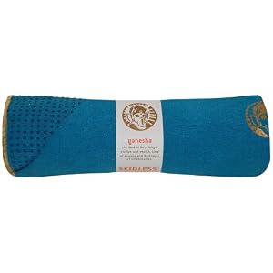 Yogitoes Skidless Premium Mat Size Yoga Towel (Deity Ganesha – Turquoise)