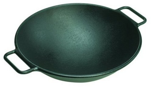Lodge Pro-Logic 14-Inch Cast-Iron Wok with Loop Handles