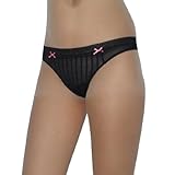 IMAGE OF Ladies Sexy Lace Hipster Stretch Brief Thong Panties Underwear / Knickers - Black (Size: L)