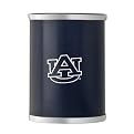 Auburn Leatherette Wastebasket with Chrome Logo - Blue