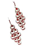 Red Rhinestone Chandelier Earrings Fashion Jewelry