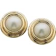14kt Yellow Gold Mabe Cultured White Pearl Earrings