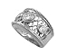 Sterling Silver Filigree Cut Ring with Bezel Set CZ Stones