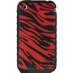 Apple iPhone 3G Silicone Skin Case - Red Zebra