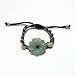 Hand-knotted Carved Daisy Jade Bracelet - Pink/Dark Green Adjustable Cord