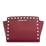 【MICHAEL KORS】30T3GSMM2Lマイケル・コース　SELMA STUD LEATHER  Satchel　レディース OL風/フェミニン　ショルダーバッグ 斜め掛けバッグ　チェリーレッ