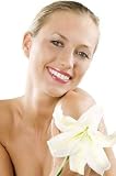 Great Smile Froma Blond Pretty Girl with Fair Eyes and Flower - 60