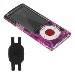 Purple Love Design Hard Shell Case for Apple iPod Nano 5th Generation with Shoe Silicone Pouch for Nike+ iPod Sensor (iPod NOT Included)