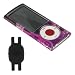 Purple Love Design Hard Shell Case for Apple iPod Nano 5th Generation with Shoe Silicone Pouch for Nike+ iPod Sensor (iPod NOT Included)