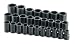 SK 88827 27 Piece 1-Inch Drive 6 Pt Deep Fractional Impact Socket Set