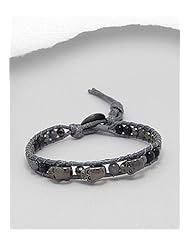 Skull Cotton Semi GemStone Beads Bracelet In Zinc