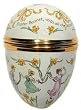 Handpainted Large Enamel Egg with Easter parade Decor