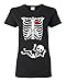Ladies Baby Boy Skeleton Pregnant (not maternity) DT Black T-Shirt (Medium, Black)
