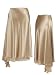 Bias Cut Silk Charmeuse & Chiffon Asymmetrical Reversible Skirt in Gold
