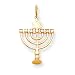 14k Menorah Pendant