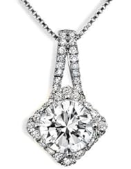 1.25ct Round Diamond Necklace Pendant 18k White Gold