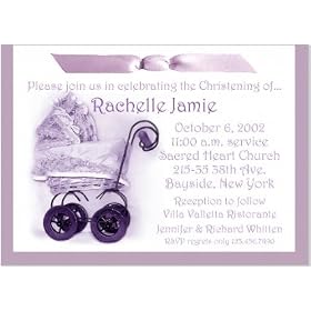 Photo Christening and Baptism Invitations - Heirloom - Classic Carriage