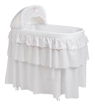 Badger Basket Eyelet Three-Tier Long Jumbo Bassinet Skirt Set