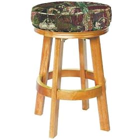 Sterling Padded Bar Stool, Oak w/Game Room Print