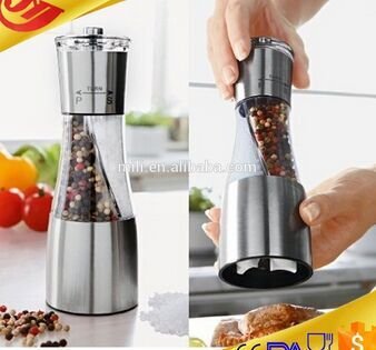 Salt and pepper grinder set combines salt mill and pepp…