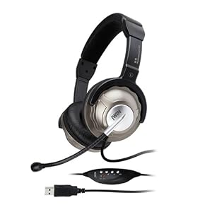 jWINin JBM55 PC/Gaming Stereo Headphones with Microphone and In-line Digital Volume Control/USB
