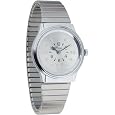 Mens Chrome Manual Braille Watch with Chrome Expansion Band