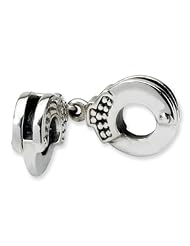 Sterling Silver Reflection Beads Collection Handcuffs Charm 4mm Hole (fits 3mm European Style Charm Bracelets)