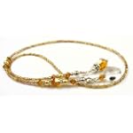 November Golden Topaz Sterling Silver Bookmarks; Swarovski Crystal Beaded Birthstone Book Thongs