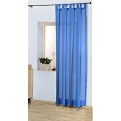 Novum-fix Schlaufenschal Sonnen-Voile Uni mit 7 Einzelschlaufen, 140 x 245 cm, 40 blau