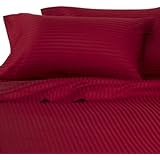 Egyptian Bedding 1000-Thread-Count Egyptian Cotton 1000TC Sheet Set, California King, Red Damask Stripe 1000 TC