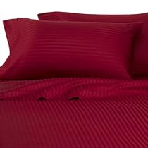 8PC King 600 Thread Count Down Alternative Bed In a Bag - RED Sheet Set, Duvet Set & Down Alternative