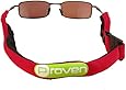 Premium Quality Floating Sunglass Strap; Highly Visible Sunglass Lanyard Filled With Foam Inner To Ensure Sunglasses Float on Surface of Water; Floating Eyewear Retainer Includes Side Clip For Easy Fitting; Lycra Free (Red)
