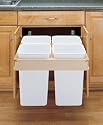 Rev-A-Shelf 4WCTM-27-4 Quad 27 Quart Pull-Out Waste Container for 24" opening. - Wood/Polymer-White