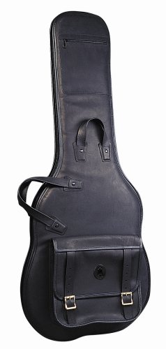 Levy's Leathers LM18-BLK Leather Deluxe Electric Guitar Bag, Black