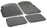 Rubber Queen 70514 Rubber Bordered Carpeted 4 Piece Floor Mats - Gray