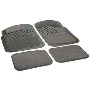 Rubber-Queen-70514-Rubber-Bordered-Carpeted-4-Piece-Floor-Mats-Gray
