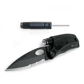 Tool Logic SLPB5 Slpro5 Tactical, Multifunction Folding Knife With Flashlight Plus Glock Tool And Signal Whistle, Black