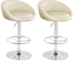 2 X CREAM BREAKFAST BAR STOOLS FAUX LEATHER BARSTOOLS KITCHEN ...