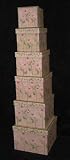 Antique Floral Themed Stackable Decorative Boxes