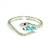 9ct White Gold Ladies Turquoise & Ruby Snake Ring - Free Delivery - Finger Sizes L to Z Available