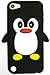 BUKIT CELL iPod Touch 5th / 6th G Penguin Silicone Case (Black) + BUKIT CELL Cloth + Screen Protector + Metallic Touch Stylus Pen [Bundle - 4 Items: case, Cloth, Stylus Pen and Screen Protector]