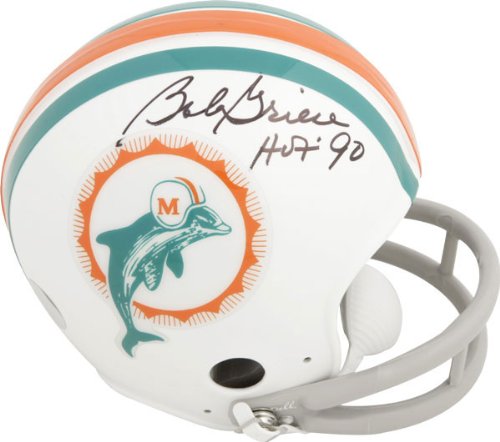 Bob Griese Miami Dolphins Autographed Throwback Mini Helmet with HOF90 Inscription
