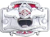 Great American Buckle Co Silver/Red Metal Bottle Opener Belt Buckle