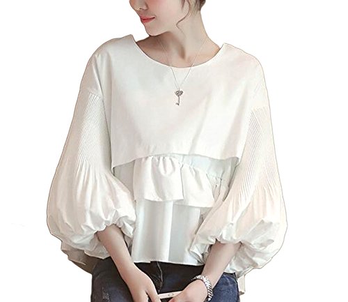 (GRART) グラート ふんわり パフスリーブ ティアート フレア ブラウス カットソー