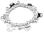 Silver Tone Running Horse Charm Beaded Stretch Bracelet